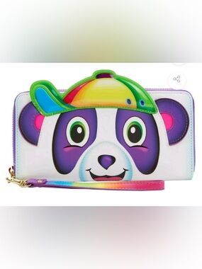 Lisa Frank Purple Panda Wallet with Rainbow Cap Accent